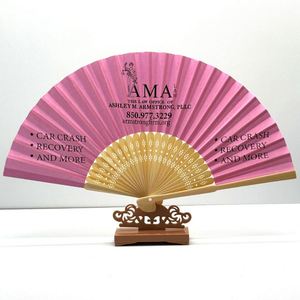 Éventail en papier de bambou personnalisé avec impression sur mesure, prix d'usine, pour mariage, entreprise, cadeau personnel - Product Image 3