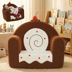 Fauteuil Canapé en Peluche pour Enfants, Design Gâteau, Tissu Doux, Mousse Haute Élasticité, 2-4 Ans, Meuble de Lecture et de Sieste - Product Image 1