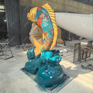 Escultura de Koi de Acero Inoxidable a Gran Escala Personalizada para Exteriores, Figura Decorativa de Animal para Montar en el Suelo, para Parques y Escuelas - Product Image 3