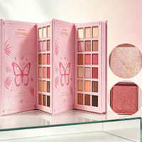Palette de maquillage SIYIPING Papillon Rose, multi-pages, fard à paupières et blush longue tenue, ensemble cosmétique