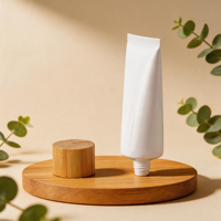 Tubos de Plástico Electrochapados Personalizados para Lociones y Cremas de Manos, Tubos Cosméticos con Tapa de Bambú para el Hogar, Oficina y Viajes