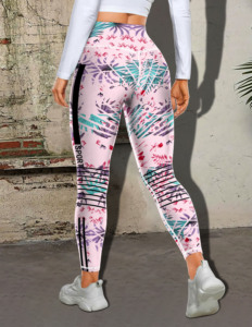 Leggings Yoga <span class=keywords><strong>a</strong></span> Vita Alta con Stampa Foresta Pluviale e Strisce Laterali, Pantaloni Elasticizzati per Corsa e Fitness, Abbigliamento Sportivo alla Moda per Donne - Product Image 6