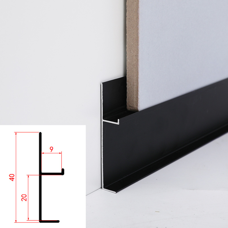 Pannello murale battiscopa 9mm 7539 - nero opaco