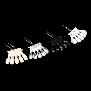 10 piezas de tarjetas de contraste para uñas con diseño de corona, 5 colores (rosa y negro), para exhibición y práctica de puntas de uñas - Product Image 2