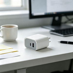 Cargador Rápido GaN de 45W, <span class=keywords><strong>PD3</strong></span>.<span class=keywords><strong>0</strong></span> QC3.<span class=keywords><strong>0</strong></span>, USB Tipo C, Salida Dual, Cargador de Pared Estadounidense, Adaptador de Corriente con Certificación FCC para Dispositivos Móviles - Product Image 5