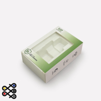 Boîte en papier d'art pliable à motif imprimé avec fenêtre transparente et insert en plastique personnalisé pour l'estampage de produits numériques