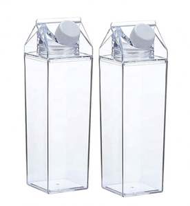 Wholesale 500Ml BPA Free Acrylic Plastic <b>Clear</b> Carton Transparent Milk <b>Water</b> <b>Bottle</b> - Product Image 2