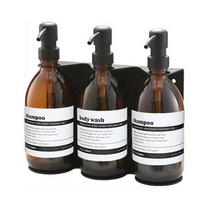 Dispensador de Jabón Manual para Baño de Hotel, 3 Compartimentos, Acero Inoxidable Negro, Soporte para <span class=keywords><strong>Gel</strong></span> de Ducha, Personalizable OEM - Product Image 5