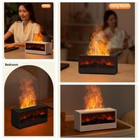 Diffuseur d'arômes pour la maison avec effet flamme, télécommande, éclairage LED, mini diffuseur électrique, parfum d'ambiance, humidificateur