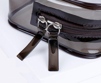 Pochettes de toilette de voyage cosmétiques transparentes en PVC avec logo personnalisé pochette à fermeture éclair transparente étanche et durable trousse de maquillage portable