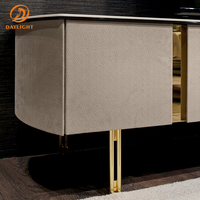 Meubles décoratifs flottants de luxe modernes, ensemble de meuble TV et table basse en bois et marbre pour salon, chambre et maison de style campagnard