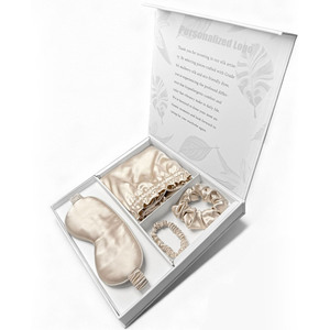 Set Regalo Maschera per Dormire, Cuffia e Elastici per Capelli in Seta di Gelso 100% 22 Momme - Product Image 6