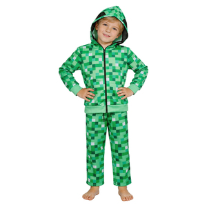 My World Zipper-Up <strong>Hoodie</strong> Knitted Fabric Silk Screen Digital Mosaic Pattern Anti-Pilling Anti-Wrinkle Jacket and Pants - Product Image 5