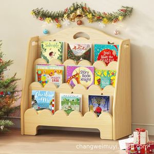 Étagère à livres en bois, couleur naturelle, étagère de rangement multicouche pour livres, maison, chambre à coucher, salon, design peu encombrant - Product Image 2