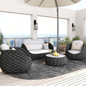 Juego de Sillas de Sofá de Mimbre de Ratán Ecológico, Impermeable, Moderno y de Lujo, Económico, para Exteriores, para Hotel, Apartamento, <span class=keywords><strong>Muebles</strong></span> de Jardín - Product Image 5