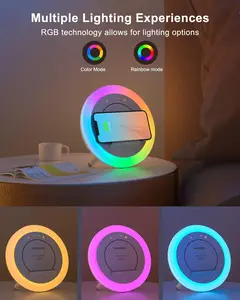 Porta telefono altoparlante Bluetooth con luce notturna che cambia colore e ricarica Wireless