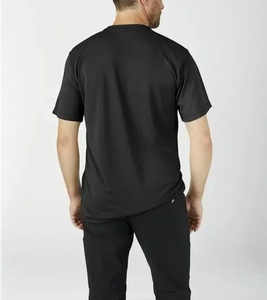 Vêtements décontractés pour hommes Coupe décontractée Performance Polyester Spandex Couleur unie Tee Shirt avec poche à revers - Product Image 3