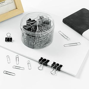 Clips de reliure en papier avec logo de marque personnalisé, clips de bureau noirs, pinces à papier pour documents - Product Image 2