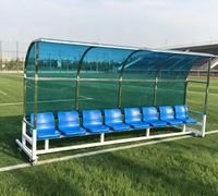 Banc d'entraînement mobile pour équipe de football avec toit en polycarbonate pour terrain de sport