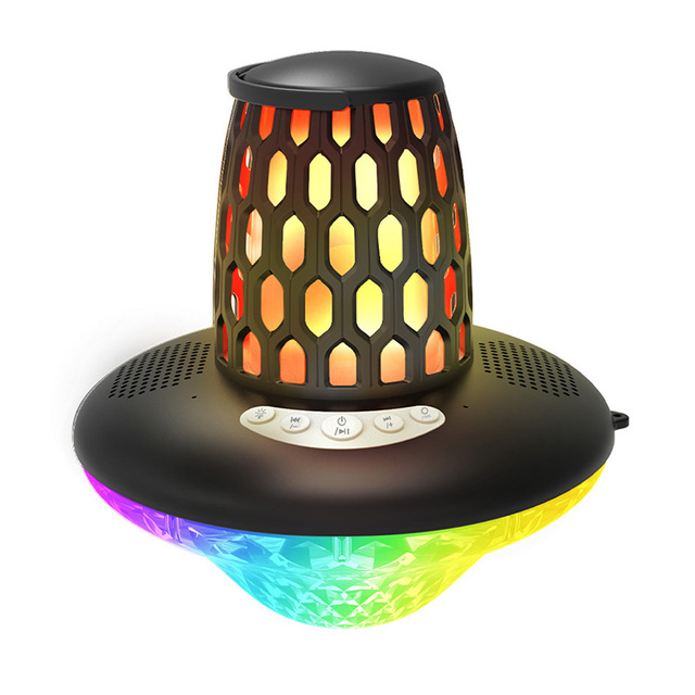 Floating Pool Speaker,Bluetooth Pool Speakers with LED Flame Light and RGB Light,IP68 Waterproof Bluetooth Speakers for Pool