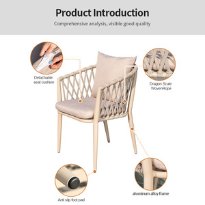 Meubles de jardin pour hôtel de luxe moderne, fabrication directe, ensemble table et chaises en aluminium portable - Product Image 3