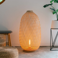 Lampe de décoration intérieure MTH VIETNAM, best-seller, style côtier rustique rétro, design simple, abat-jour moderne fait main en rotin, bambou et jonc de mer