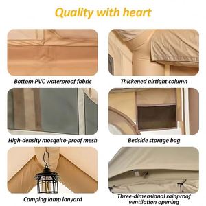 Tente de glamping d'extérieur 4 saisons pour 4 à 6 personnes, gonflable et pliable, en tissu Oxford, pour le camping - Product Image 5