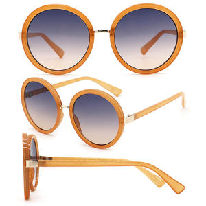 نظارات شمسية مستديرة أنيقة مخصصة HP23517 خفيفة الوزن OEM عصرية Lunette De Soleil مع حماية UV400 - Product Image 2