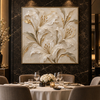 Peinture à l'huile abstraite noire, blanche et dorée, texture 3D impasto, toile, art mural pour hôtel moderne, couloir, décoration intérieure