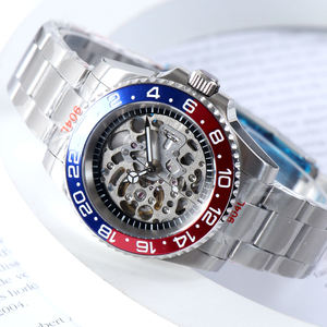 Montre sans logo en acier inoxydable, mouvement NH70, cadran ajouré, verre saphir, étanche 10 bars, automatique, lunette en céramique, boîtier SUB en acier - Product Image 2