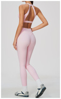 Ensemble de sport deux pièces pour femme : soutien-gorge et legging à dos ajouré, séchage rapide, taille en V, pour la course, le yoga et le fitness