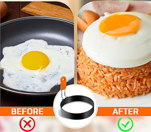 Không dính thép không gỉ chiên trứng <span class=keywords><strong>Maker</strong></span> khuôn mẫu hình dạng khác nhau <span class=keywords><strong>Pancake</strong></span> Nhẫn trứng vòng với xử lý - Product Image 6