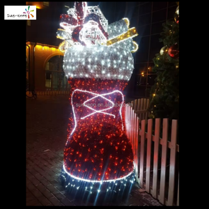 Lumières LED, décorations de Noël 2D et 3D, chaussettes de Noël, bottes du Père Noël, chaussures de Noël, décorations lumineuses du Nouvel An - Product Image 5