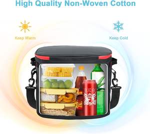 Bolsa térmica de lona de algodón duradero personalizada, bolsa térmica portátil ecológica para compras y almuerzo, bolsa térmica para alimentos OEM - Product Image 2