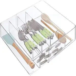 Acryl Küchen schrank Schublade Lagerung Organizer Tablett-für die Aufbewahrung von Besteck, Löffel, Kochute nsilien, Gadgets