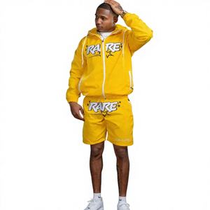 Conjunto Deportivo de Dos Piezas para Hombre, Chaqueta y Pantalones Cortos, de Nailon Grueso y Transpirable, Personalizado 2025, para Invierno - Product Image 1