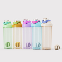 Bouteilles d'eau sportives portables personnalisées, sans BPA, adaptées aux aliments, pour protéines, bouteilles de shaker en plastique pour protéines en poudre