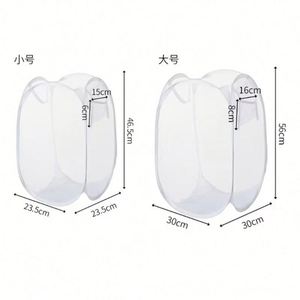 Non-Woven Fabric Folding Laundry Basket Organizer <b>Collapsible</b> Wall Hanging Standing Mesh <b>Storage</b> Bag for Dirty Clothes Bathroom - Product Image 5