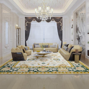 Tapis rectangulaire de style européen sur mesure, tissé à la main, résistant aux taches, pour salon - Product Image 1