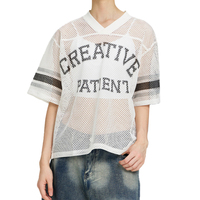 Boxy V-Ausschnitt Maßgeschneidertes Mesh-Trikot 240gsm 100% Polyester Baseball Football Softball Sportbekleidung Cropped Boxy T-Shirt