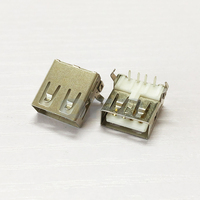 Conector USB Tipo-A Hembra de 90 Grados, 4 Pines DIP, Blanco, para Montaje en PCB, Conector USB Hembra de 4 Pines, USB Tipo-A