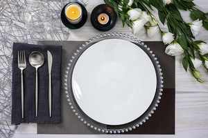Platos de Presentación Cuadrados Transparentes de 13 Pulgadas, Clásicos, Bronceados, Ecológicos, para <span class=keywords><strong>Cenas</strong></span>, Bodas y Uso Cosmético - Product Image 2