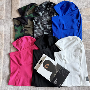 Vente en gros de balaclavas d'hiver unisexes en tricot noir de haute qualité, logo personnalisé, masque de ski de sport pour le vélo et la montagne, couvre-visage complet - Product Image 5