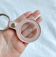 Porte-clés en cuir PU double face transparent pour broderie au point de croix, auto-finissable