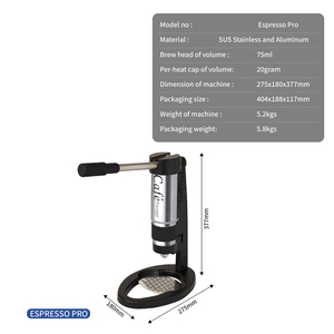 Machine à café expresso manuelle, <span class=keywords><strong>pas</strong></span> besoin d'électricité, fonctionnement manuel, distributeur de boissons avec remplissage de poudre - Product Image 5