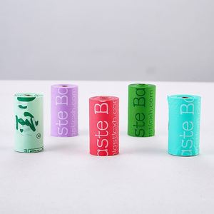 Sacs à déjections pour chiens et chats biodégradables en amidon de maïs + PLA + PBAT, compostables et écologiques, avec poignées à nouer, certifiés ASTM, vente en gros - Product Image 2