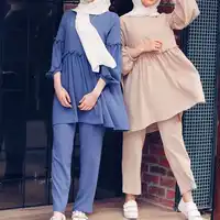 อาบายาตุรกีขายส่งชุดมุสลิมสองชิ้นชุดฮิญาบชุดเสื้อผ้าอิสลาม21030