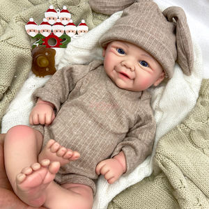 Muñeca Bebé Reborn Sonriente <span class=keywords><strong>de</strong></span> <span class=keywords><strong>Silicona</strong></span> <span class=keywords><strong>de</strong></span> 18" <span class=keywords><strong>con</strong></span> Boca Abierta, Lindo Juguete <span class=keywords><strong>de</strong></span> Simulación <span class=keywords><strong>con</strong></span> <span class=keywords><strong>Ojos</strong></span> <span class=keywords><strong>Abiertos</strong></span>, Regalo para Niños - Product Image 3