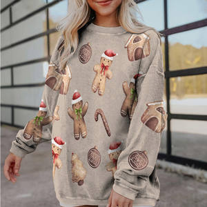 Nieuwe herfst- en winterkerstprint-sweatshirt voor dames, losse trui met lange mouwen, modieuze damessweater - Product Image 4