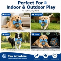 Jouet à mâcher pour chien en TPR durable, en forme d'os, résistant aux morsures, pour le nettoyage des dents, avec une balle en corde pour un jeu interactif